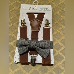 🍁Rising Star Adjustable Bowtie & Suspender Set for Infant/Toddler🍁 NWT